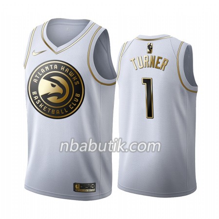NBA Mænd Trøje Atlanta Hawks Evan Turner 1 Nike 2019-20 Hvid Golden Edition Swingman NBA Mænd Trøje Atlanta Hawks Evan Turner 1 Nike 2019-20 Hvid Golden Edition Swingman